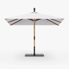 Gray and White Cantilever Patio Umbrella with 360° Rotation