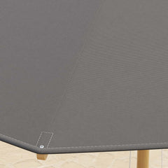 Gray and White Market Umbrella with Aluminum Frame and Granite Base