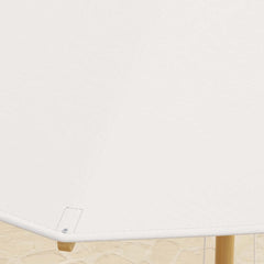 Gray and White Market Umbrella with Aluminum Frame and Granite Base