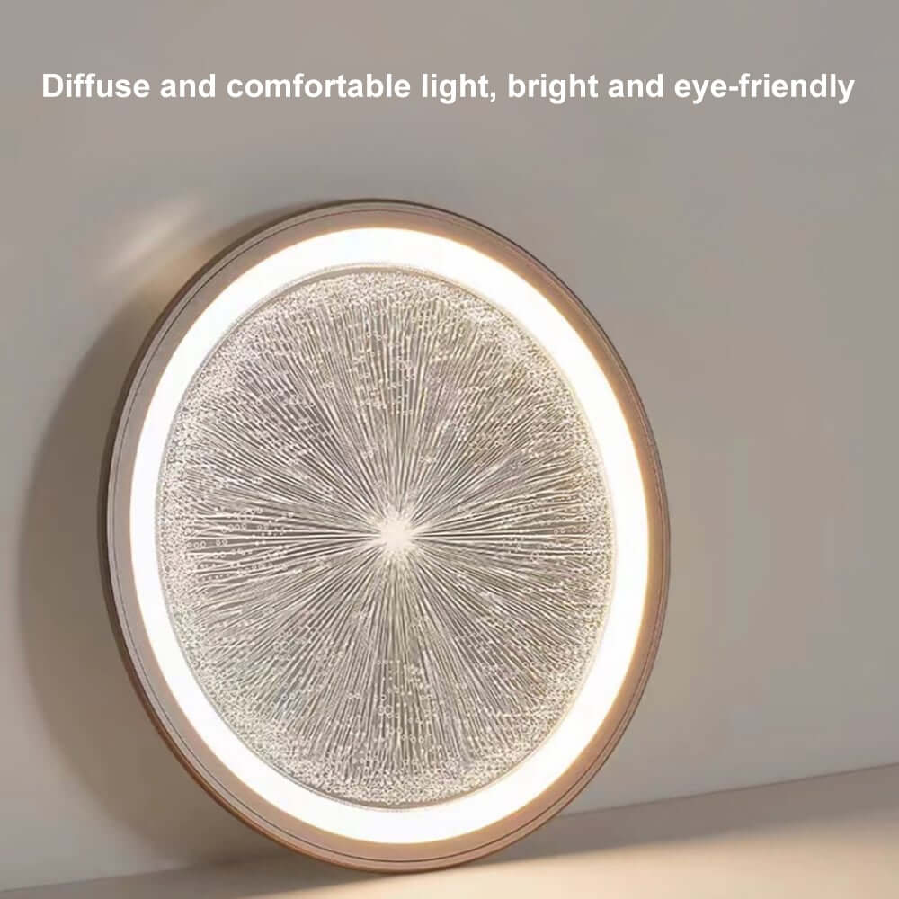 Gray Dome LED Ceiling Light with Remote Control and Firework Design