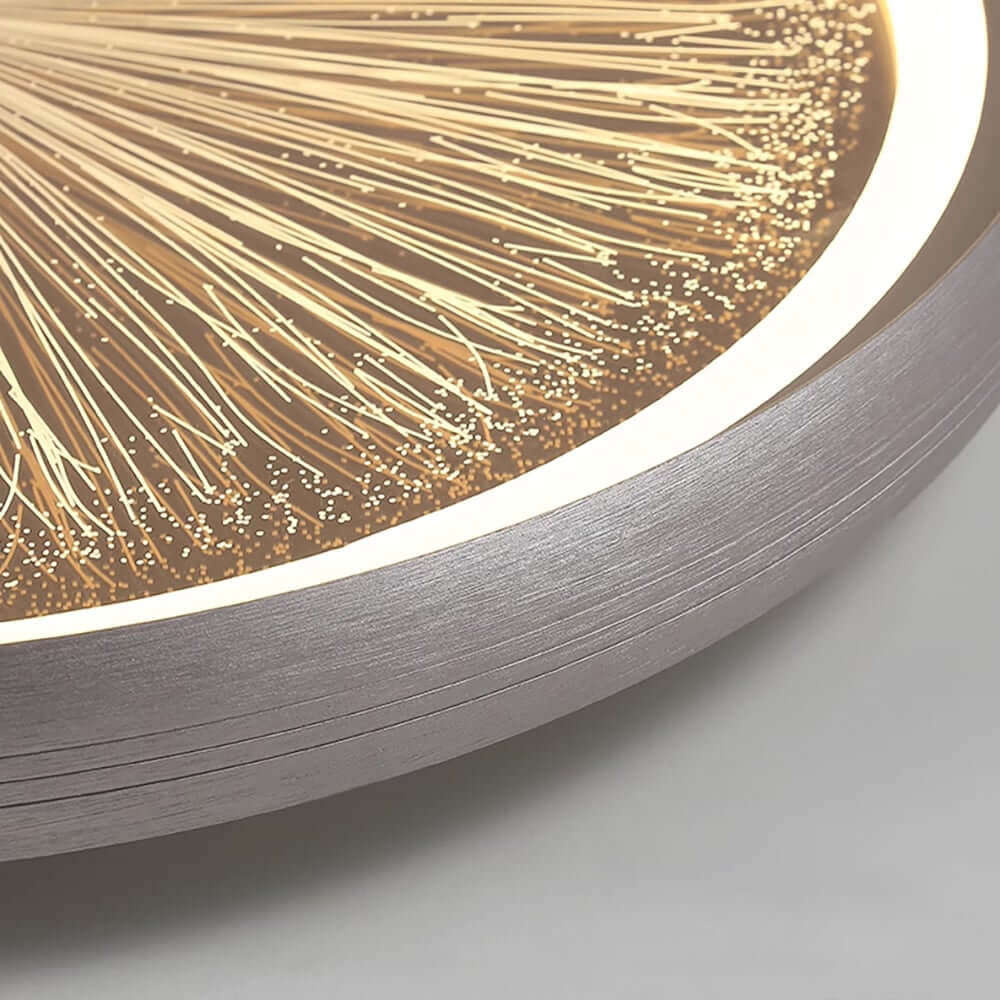 Gray Dome LED Ceiling Light with Remote Control and Firework Design