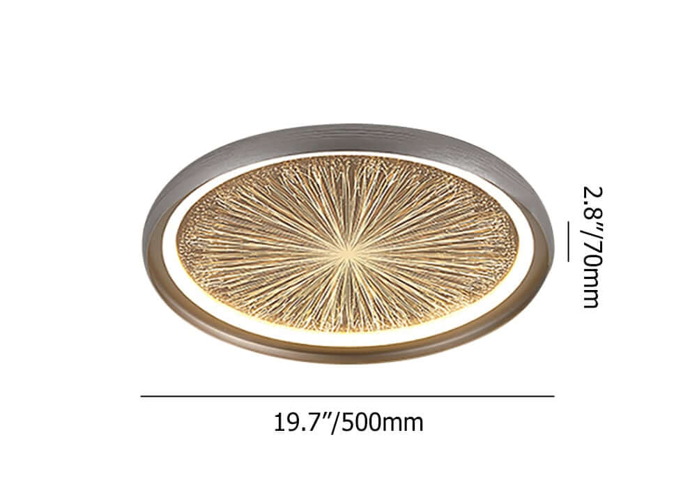 Gray Dome LED Ceiling Light with Remote Control and Firework Design Dimensions