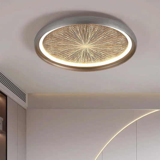 Gray Dome LED Ceiling Light with Remote Control and Firework Design Main Product Image