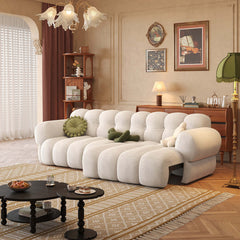 Green Microfiber Velvet Electric Reclining Sofa with Extendable L-Shape Design