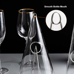 Handmade Clear Glass Conical Wine Decanter - 24 Oz. Capacity