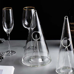 Handmade Clear Glass Conical Wine Decanter - 24 Oz. Capacity