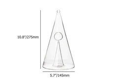 Handmade Clear Glass Conical Wine Decanter - 24 Oz. Capacity Dimensions