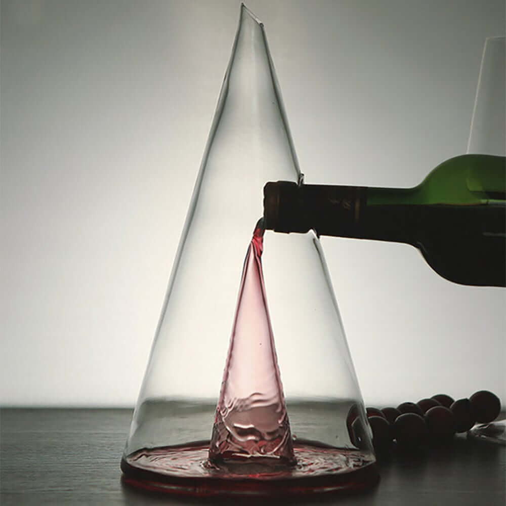 Handmade Clear Glass Conical Wine Decanter - 24 Oz. Capacity Main Product Image