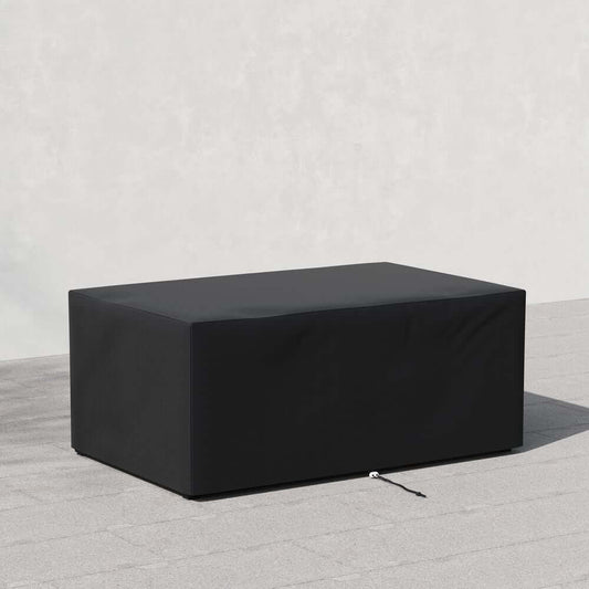 Heavy-Duty Black Polyester Fire Pit Cover with Elastic Closure Main Product Image