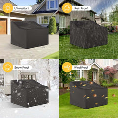 Heavy Duty Black Waterproof Patio Chair Cover for All-Season Protection