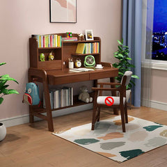 Height-Adjustable Children's Desk with Storage Shelves and Drawers