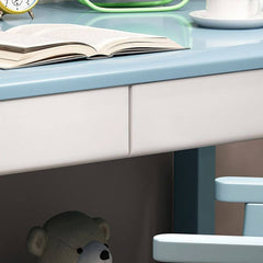 Height-Adjustable Children's Desk with Storage Shelves and Drawers