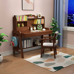 Height-Adjustable Children's Desk with Storage Shelves and Drawers