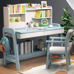 Height-Adjustable Children's Desk with Storage Shelves and Drawers