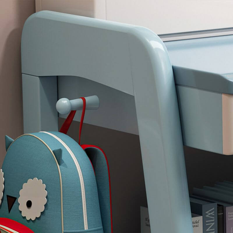 Height-Adjustable Children's Desk with Storage Shelves and Drawers