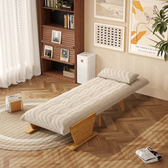 Hompkin 3-in-1 Cotton-Linen Folding Sofa Bed with Light Wood Accents