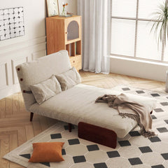 Hompkin 3-in-1 Linen & Chenille Folding Sofa Bed with Solid Wood Frame