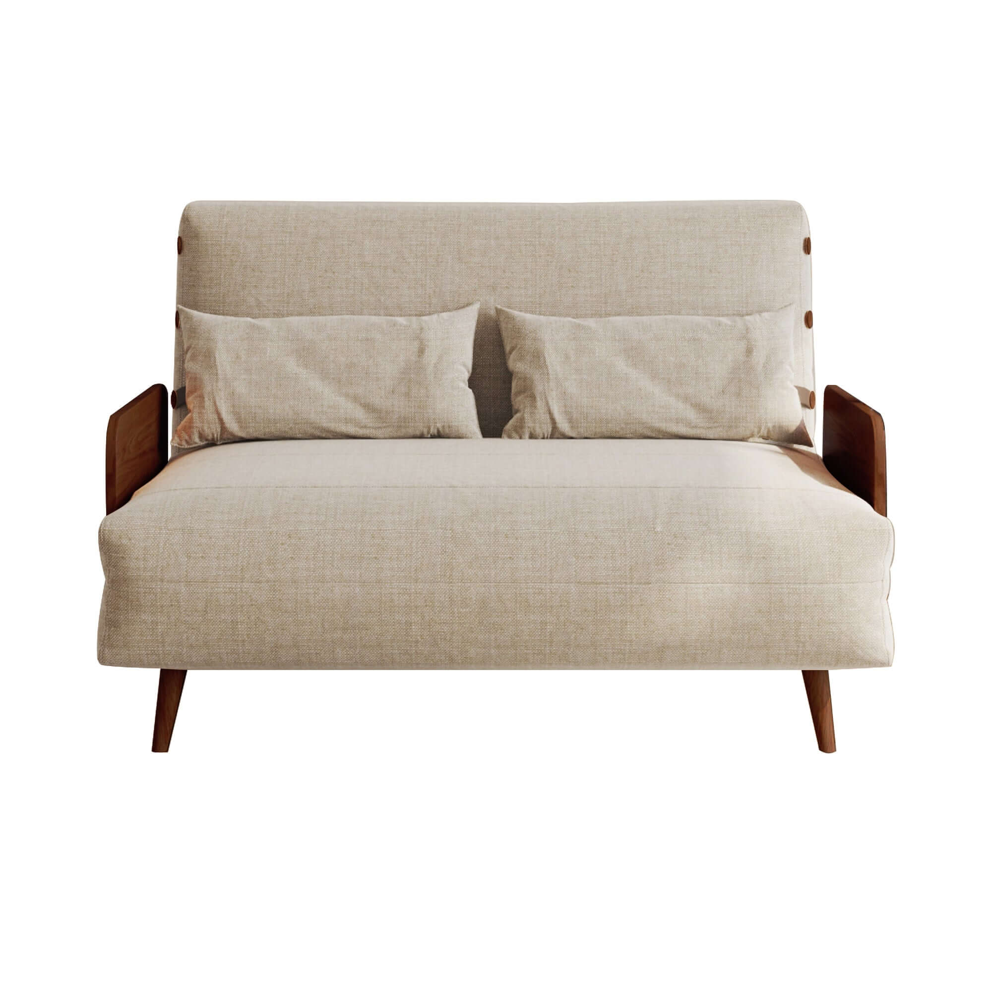 Hompkin 3-in-1 Linen & Chenille Folding Sofa Bed with Solid Wood Frame