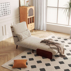 Hompkin 3-in-1 Linen & Chenille Folding Sofa Bed with Solid Wood Frame