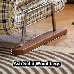 Hompkin 4-in-1 Mid-Century Modern Tartan Sleeper Chair with Steel Frame