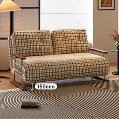 Hompkin 4-in-1 Mid-Century Modern Tartan Sleeper Chair with Steel Frame