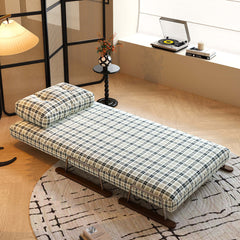 Hompkin 4-in-1 Mid-Century Modern Tartan Sleeper Chair with Steel Frame
