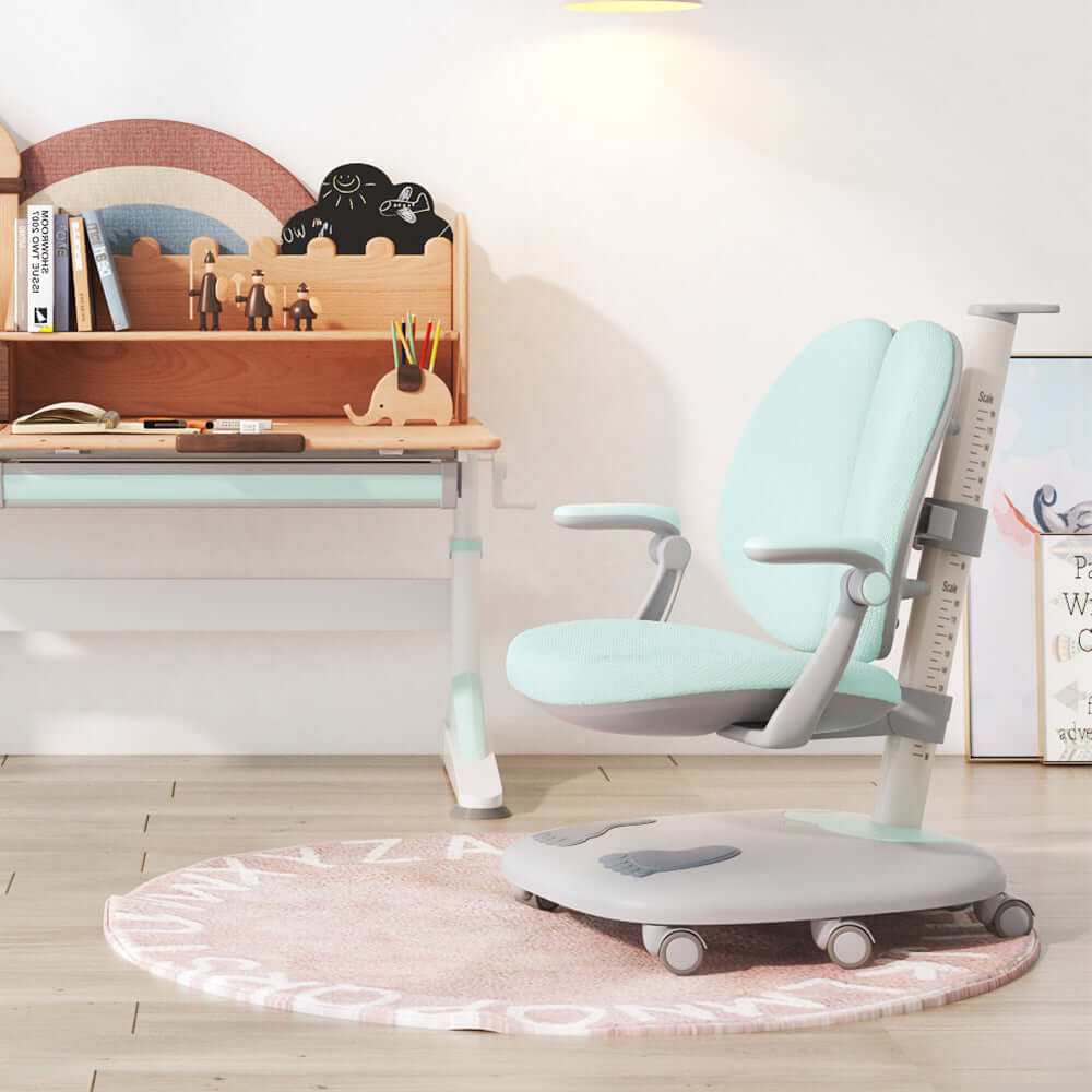 Hompkin Adjustable Children's Learning Chair with Ergonomic Backrest and Dual-Tone Fabric