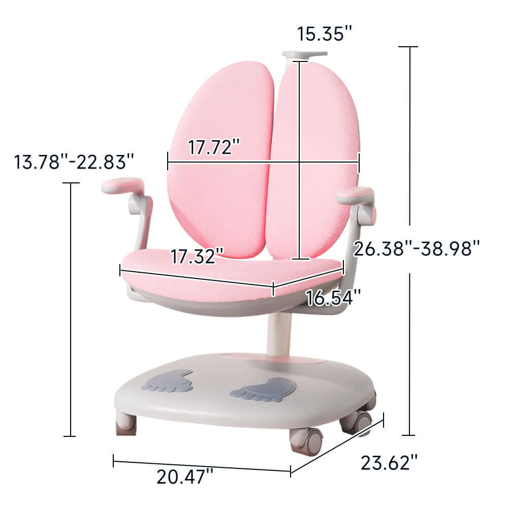 Hompkin Adjustable Children's Learning Chair with Ergonomic Backrest and Dual-Tone Fabric