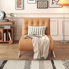 Hompkin Barcelona-Style Convertible Faux Leather Sofa Chair