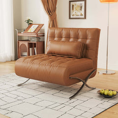 Hompkin Barcelona-Style Convertible Faux Leather Sofa Chair