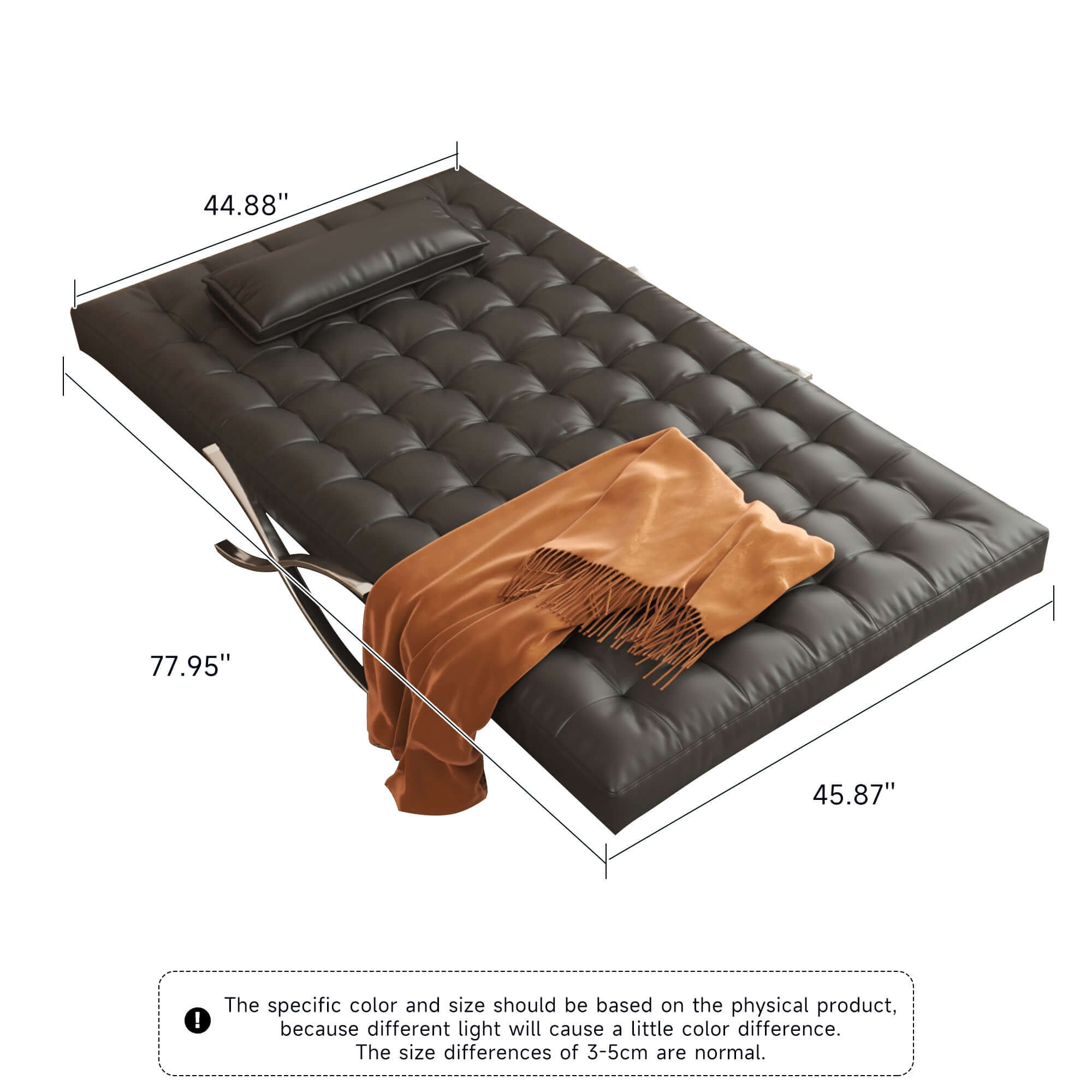 Hompkin Barcelona-Style Convertible Faux Leather Sofa Chair