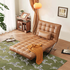 Hompkin Barcelona-Style Convertible Faux Leather Sofa Chair