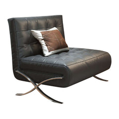Hompkin Barcelona-Style Convertible Faux Leather Sofa Chair