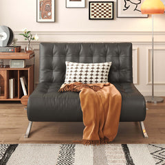 Hompkin Barcelona-Style Convertible Faux Leather Sofa Chair