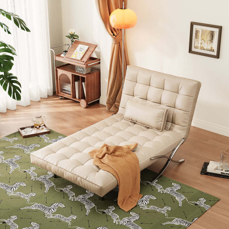 Hompkin Barcelona-Style Convertible Faux Leather Sofa Chair