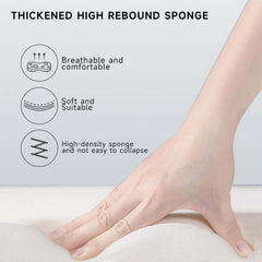 Hompkin Beige Cotton-Linen 3-Seat Sofa with Tufted Back and Solid Wood Frame