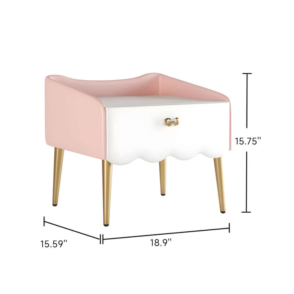 Hompkin Children's Bedside Table – Modern Soft Luxury Nightstand with Dual-Tone Finish