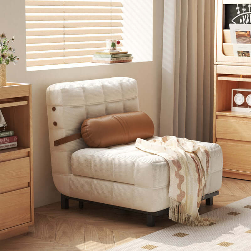 Hompkin Convertible Sofa Bed — Corduroy Modern Recliner & Sleeper