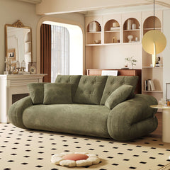 Hompkin Corduroy 3-in-1 Convertible Sofa Bed with Button-Tufted Back