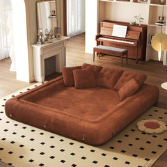 Hompkin Corduroy 3-in-1 Convertible Sofa Bed with Button-Tufted Back