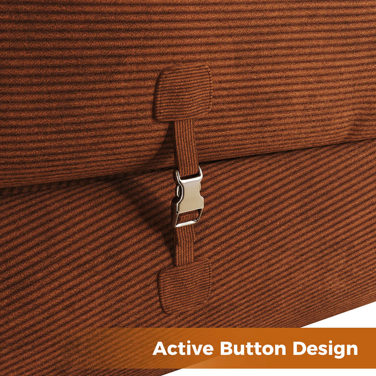 Hompkin Corduroy 3-in-1 Convertible Sofa Bed with Button-Tufted Back