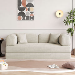 Hompkin Corduroy Modular Convertible Sofa Bed – Modern Fabric Sleeper