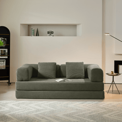 Hompkin Corduroy Modular Convertible Sofa Bed – Modern Fabric Sleeper