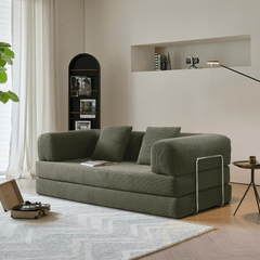 Hompkin Corduroy Modular Convertible Sofa Bed – Modern Fabric Sleeper