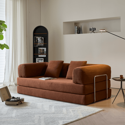 Hompkin Corduroy Modular Convertible Sofa Bed – Modern Fabric Sleeper