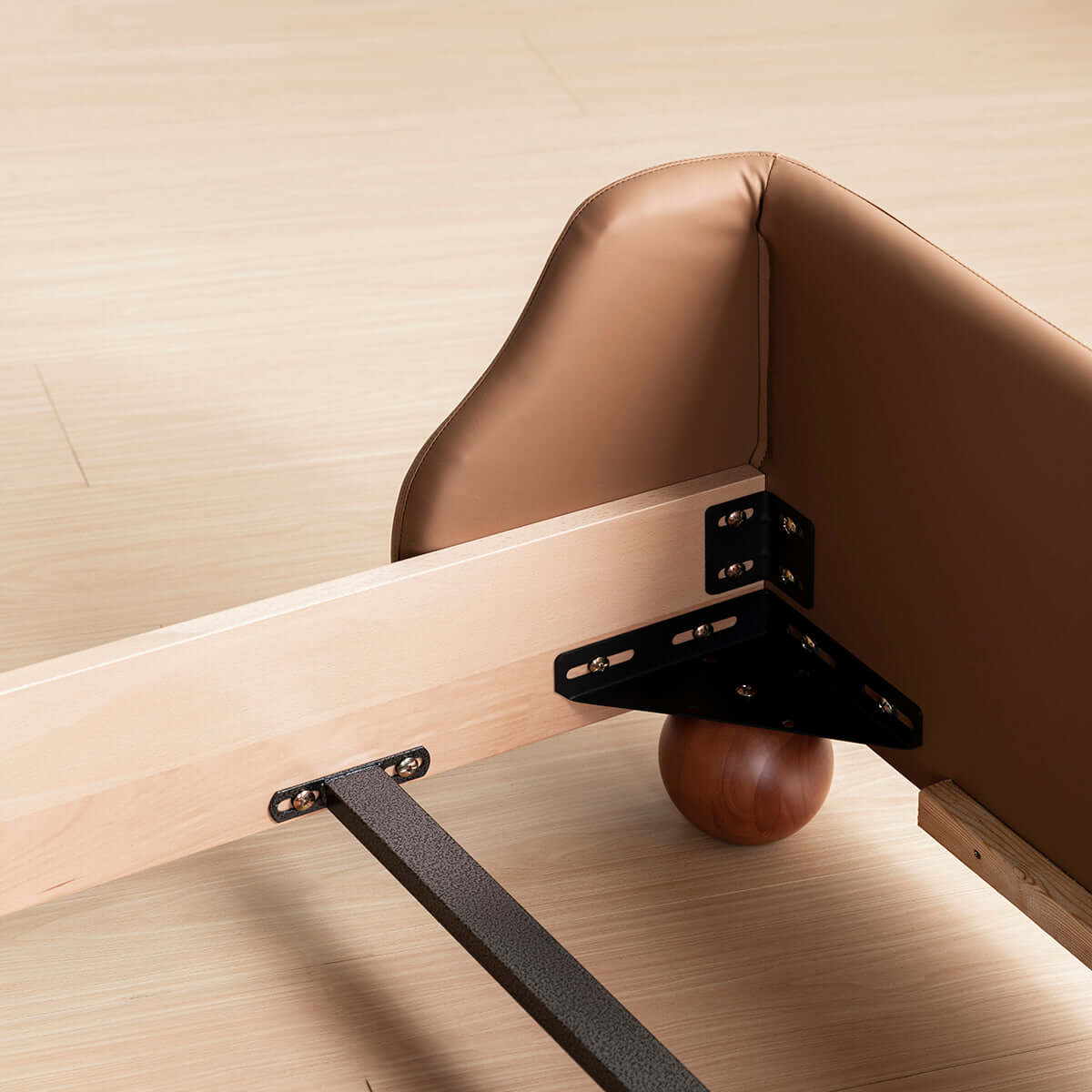 Hompkin Cow-Themed Wooden Kids Bed with Leather Softening and Removable Rails