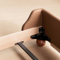 Hompkin Cow-Themed Wooden Kids Bed with Leather Softening and Removable Rails