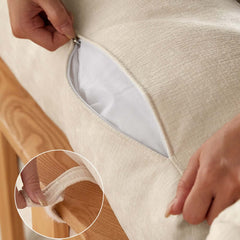 Hompkin Japandi Ash Wood Sofa with Corduroy or Linen Upholstery