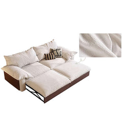 Hompkin Japandi Pull-Out Sofa Bed in Solid Wood and Premium Fabric