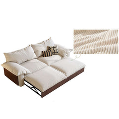 Hompkin Japandi Pull-Out Sofa Bed in Solid Wood and Premium Fabric